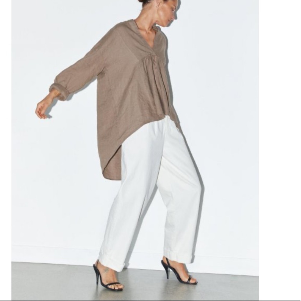 Zara Voluminous linen blouse